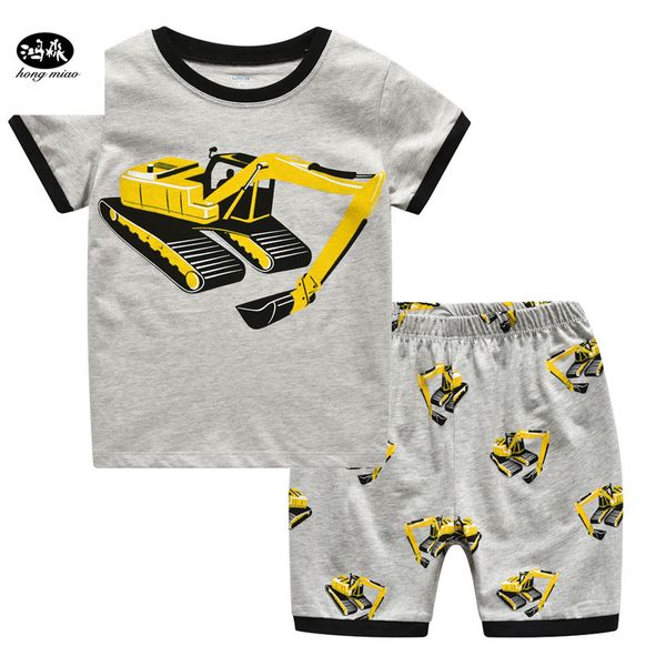 

car t shirt baby children pajamas for boys pyjamas kids pajamas boy clothing set shorts child sleepers racing, Blue;red
