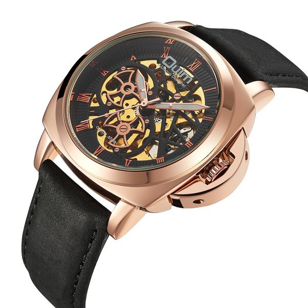 

Oulm Men Mechanical Wristwatches Luxury Brand Automatic Self-Wind Watch Male Genuine Leather Business Watches relogio masculino