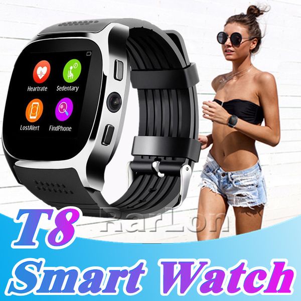 T8 Smart Watch Pedometer Uhren Support SIM TF-Karte mit Kamera Sync Anrufnachrichten Männer Frauen Smartwatch für Android