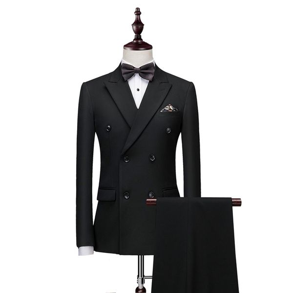 

custom made black men suits peaked lapel wedding suits bridegroom groom business evening dress slim fit formal tuxedos 2 pieces blazer prom, Black;gray