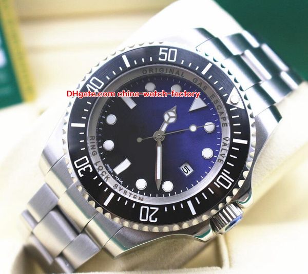 

luxury watch 44mm 116660 sea-dweller d-blue ceramic bezel blue luminescent asia 2813 movement automatic mens watch watches, Slivery;brown
