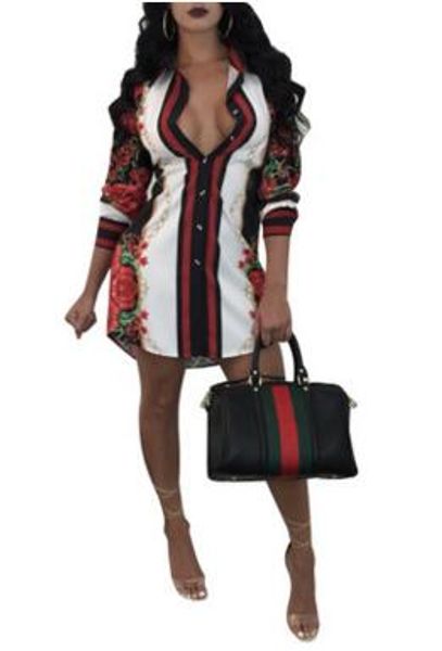 

2018 autumn and winter plus size european and american fashion printing shirt multicolor women's clothing, White