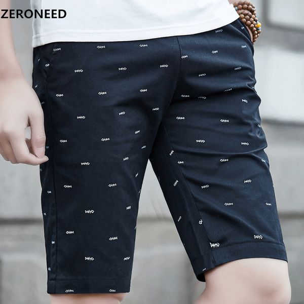 

zeroneed brand 2018 summer calf-length elastic waist men beach shorts quick dry bottoms printing board shorts men 76, White;black