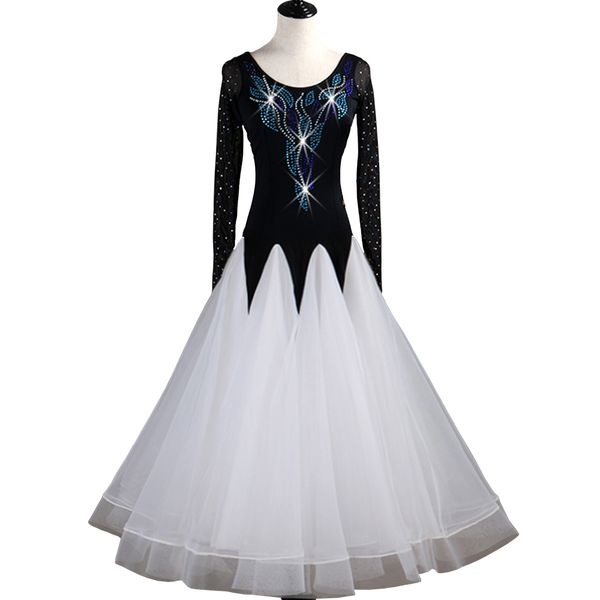 

customized ballroom dance competition dresses lyrical oriental dance costumes standard dance dresses d0511 ballroom dress rhinestones, Black;red