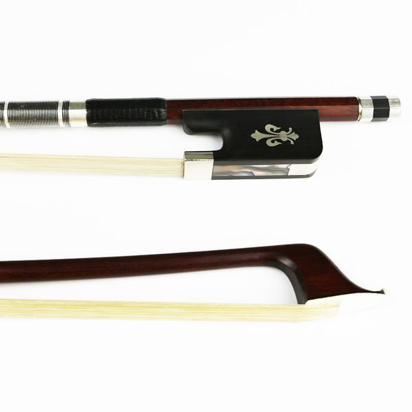 

бесплатная доставка 4/4 размер pernambuco виолончели лук круглый палку верхний уровень конского волоса черное дерево лягушка хороший баланс