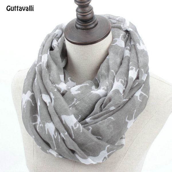 

fashion woman solid horse print loop shawl women winter stripes ring scarves female autumn horses animal infinity scarf