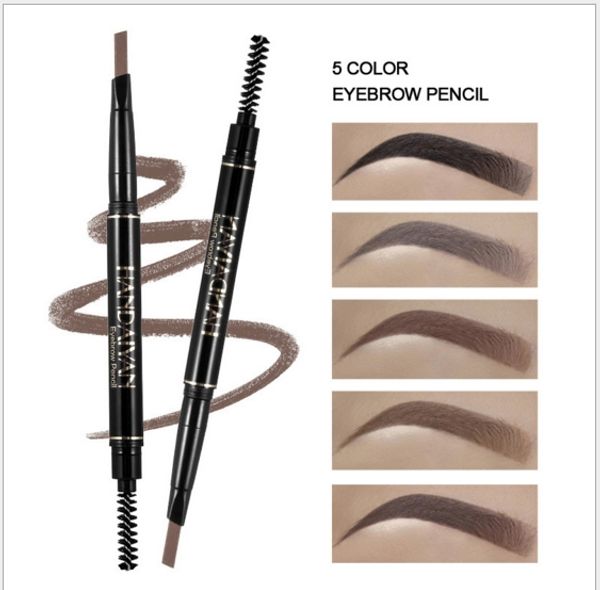 

handaiyan 5 color automatic rotation double head waterproof not dizzy eyebrow pencil