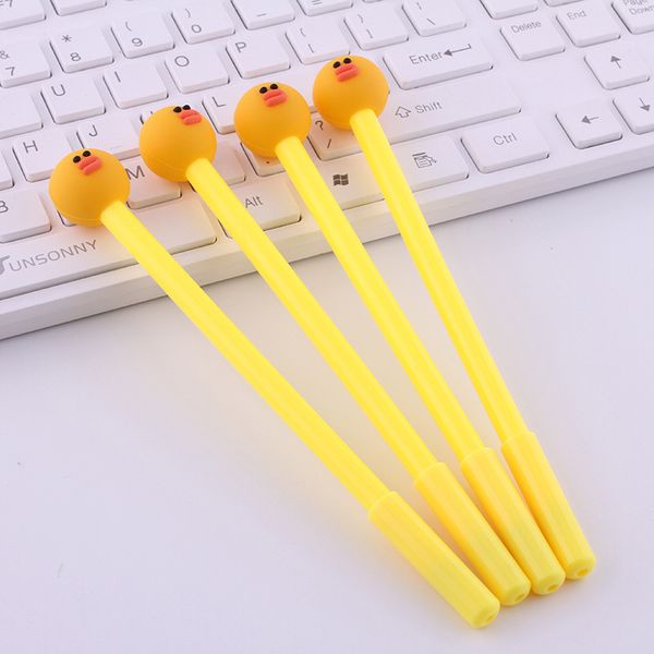 

30 pcs gel pen creative stationery cartoon cute yellow duck neutral pen 0.38mm signature school tools wholesale gifts kids