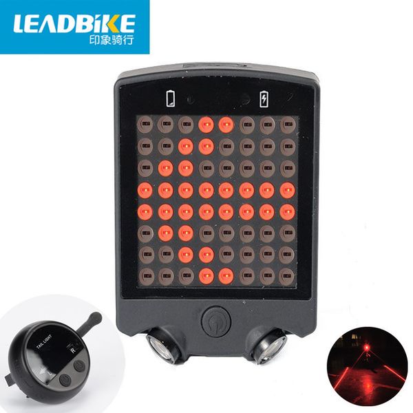 

leadbike 2017 64 led laser bicycle rear tail light usb rechargeable with wireless remote bike turn signals safety warning light