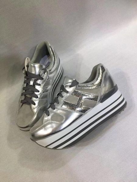 

Luxury Tenis Hogans Maxi H222 Shoes Platform Women Leather Sneakers Silver White Black Compra Zapatillas Blanco Negro Online