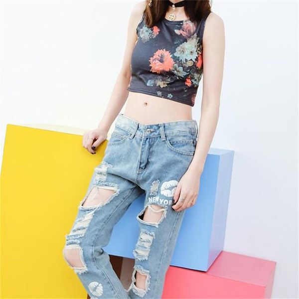 

beauyifu 2018summer women fashion short vintage style flowers sleeveless tight tshirt lady o-neck vest tees clothing female, White