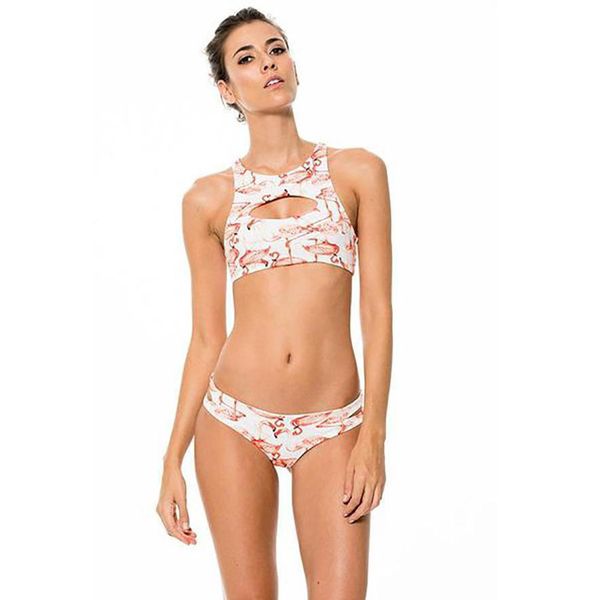 

sexy bikini set 2018 hot sale fashion two piece swim wear купальный костюм женщины вырез пляжная одежда печати купальники женщина дешевые вы