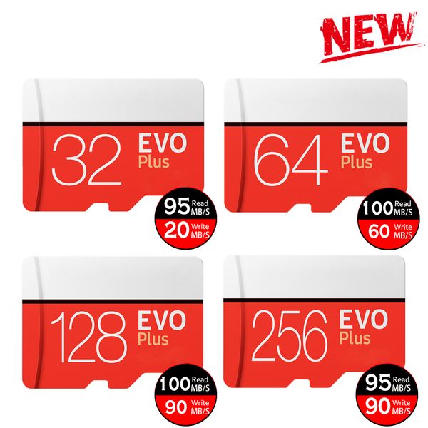 

Black EVO Plus+ C10 64gb 128gb 256gb Memory Card TF Memory Card with Free Retail Blister Package for camera pcs phone