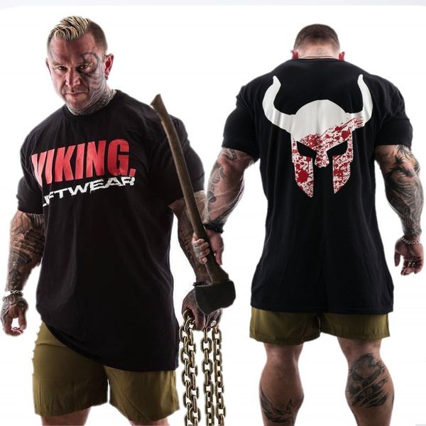 

VIKING 2018 новый бренд clothing Gyms тесная футболка мужская фитнес футболка homme Gyms Майка му