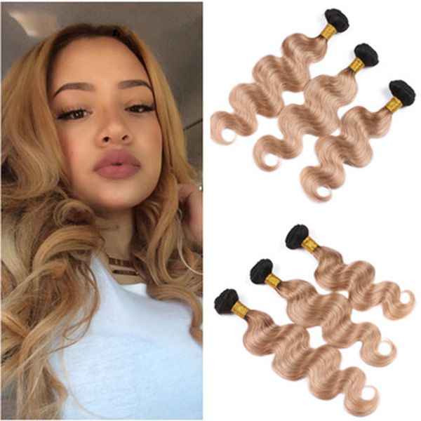 2019 Virgin Indian Honey Blonde Ombre Human Hair Extensions Light