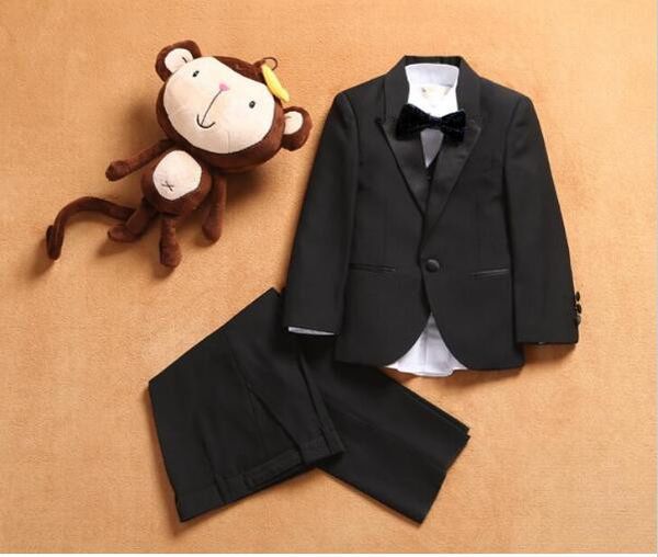 

boys tuxedo suit for wedding child blazer clothing set 5pcs:coat+vest+shirt+tie+pants child formal dress for boy, White