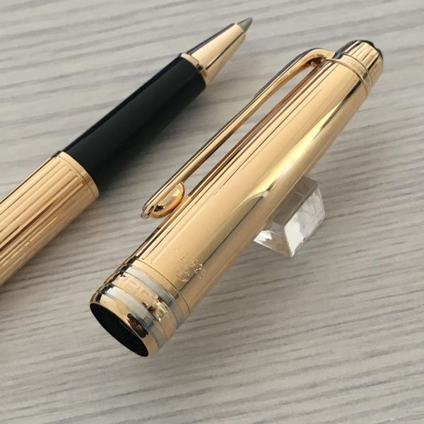 

Luxury MT Ag925 Germany PEN metal vertical stripe Golden Ballpoint pen rollerball pen supplies Brand pens