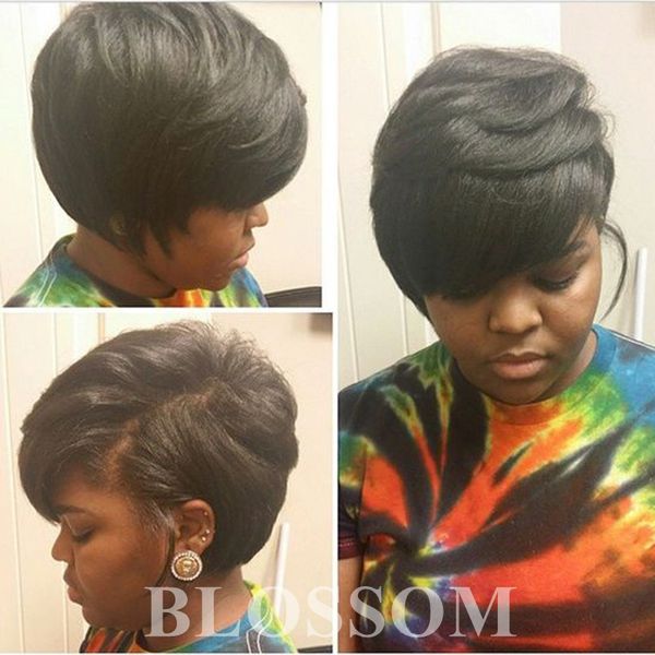 Pixie Cut Female African American Human Hair Women S Wigs Short