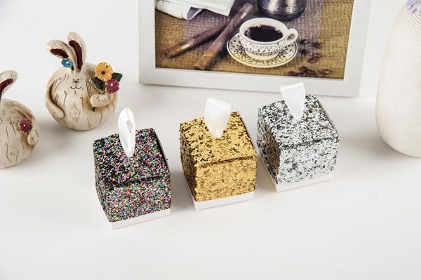 Hochzeits-Gastgeschenke und Geschenke, Pralinenschachtel „All That Glitters“, goldene Glitzer-Geschenkbox für Gäste