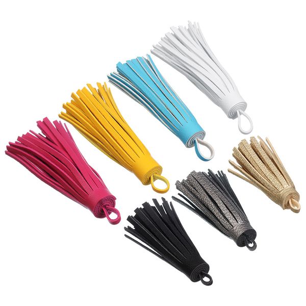 

5pcs/lot 6cm length suede tassels multi colors faux leather fringe tassels charm with loop for diy jewelry making materials, Bronze;silver