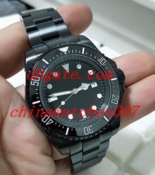 

.luxury watches box black ceramic bezel dial 44 mm sapphire stainless steel bracelet automatic mens men's watch watches man wristwatch, Slivery;brown