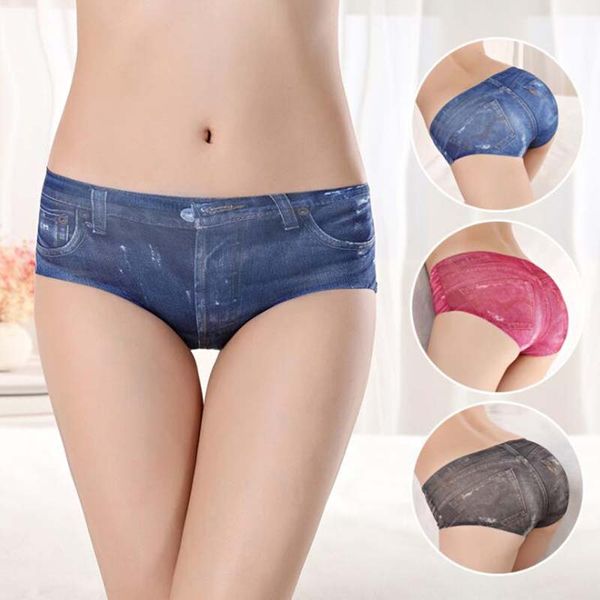 Nuove donne ultra-sottili senza cuciture Traceless Fashion Underwear Women Mutandine Slip Pantaloncini di jeans imitazione Mutande spedizione gratuita