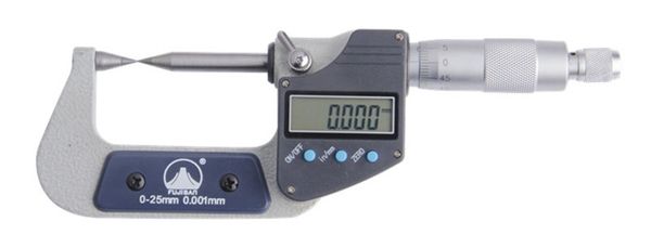 

hipping digital micrometer 0-25mm/0.001mm 30 degree pointed head micrometer caliper measuring tool gauge