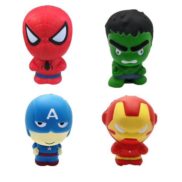 

spiderman squishy iron man the hulk avengers marvel heros cartoon captain america charm squeeze slow rising squishies perfume charms toy