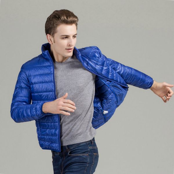 

autumn winter lightweight thin 90% white duck thick jacket men casual ultralight male feather jackets coat ultra light clothes, Black