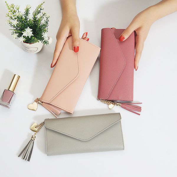 

long 2018 new korean version of simple personalized change card bag makeup bag