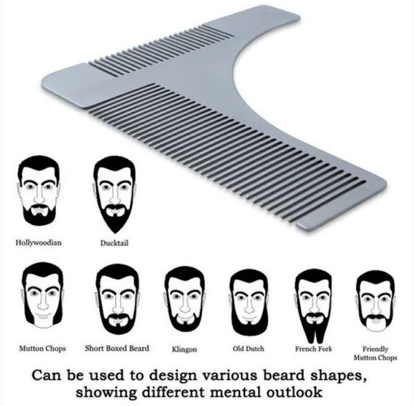 

stainless steel beard shaping tool beard bro man gentleman beard trim template hair cut modelling tools