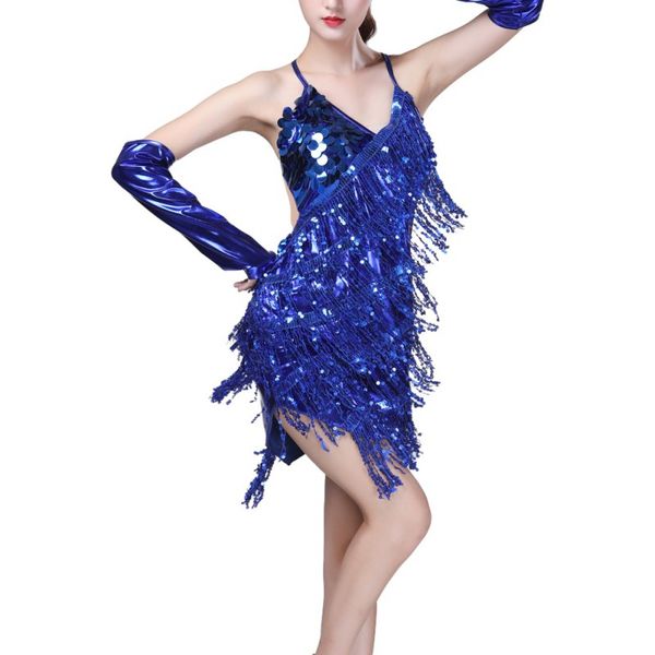 

latin sequin dance dress special offer latin dance dress women costume salsa dresses fringe 2018, Black;red