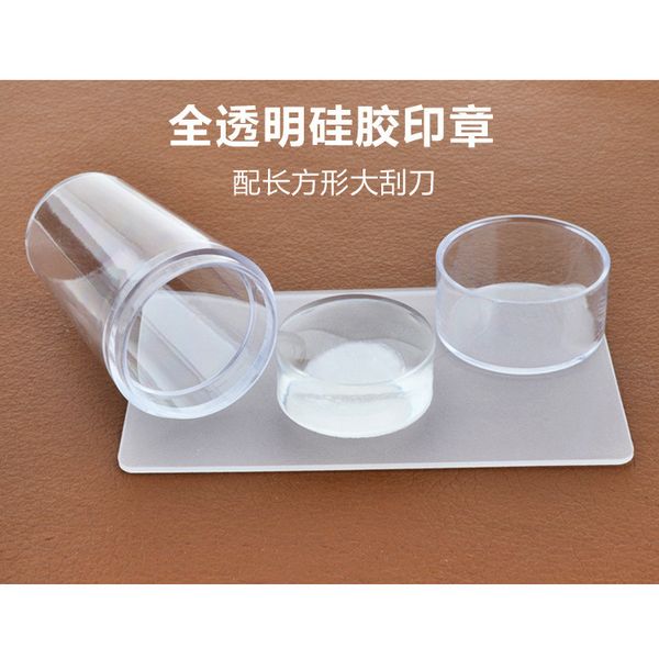 

professional transparent nail stamper + scraper nail art stamping template image plates stamp plate art tools, White