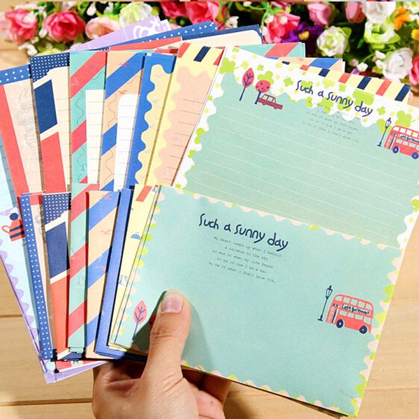 

4pcs/lot vintage navy wind paper envelope+writing paper creative greeting card stationery gifts for wedding letter invitation