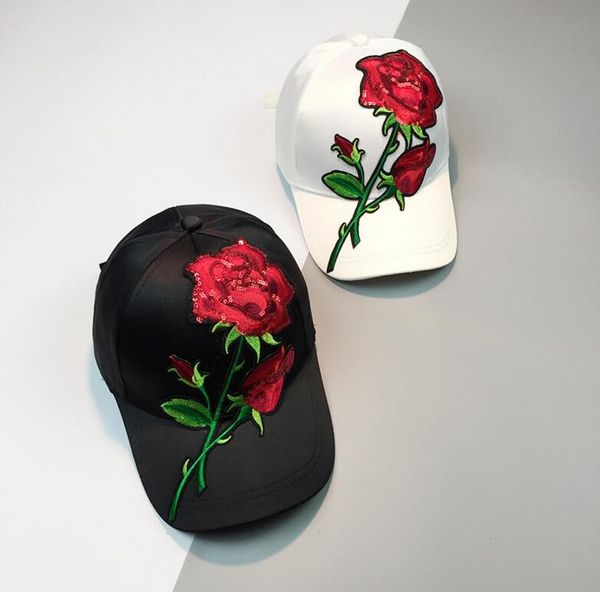 Женская крышка шаровые кепки Красная роза цветок лето Snapback шляпа для мужчин женщин унисекс китайский стиль бейсболка женский Sun Club Party