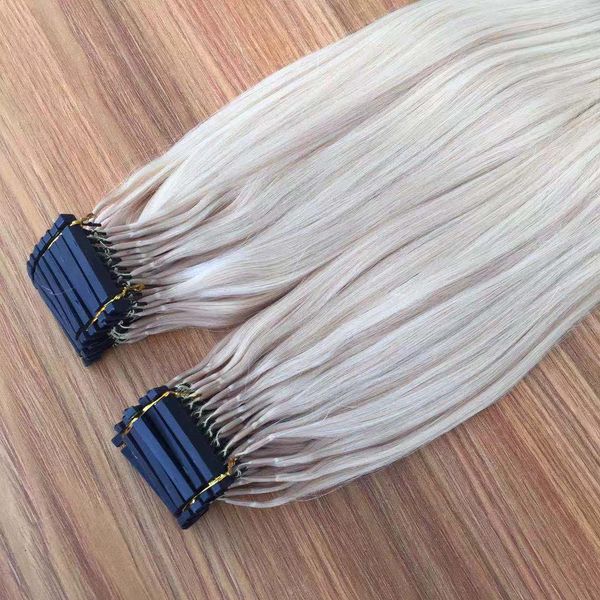 

2016d human hair extensions #613 #60 9a brazilian virgin hair plarinum blonde 100strands can be styled with iron, Black