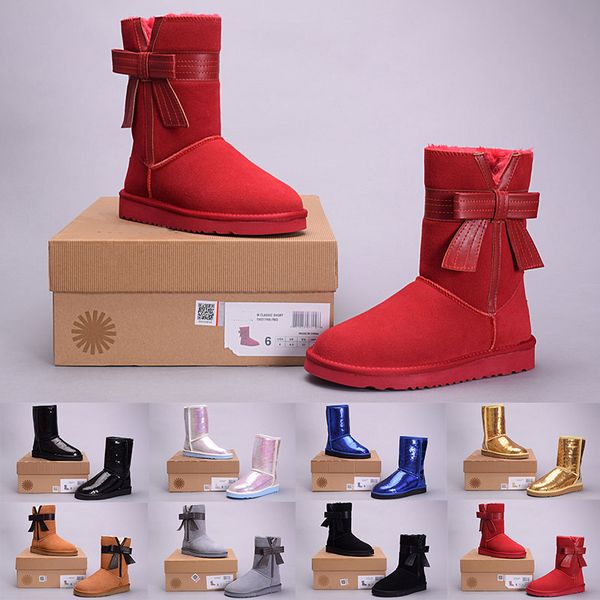 

winter boots wgg women's australia classic kneel half boots ankle boots black grey chestnut navy blue red women girl boot with box