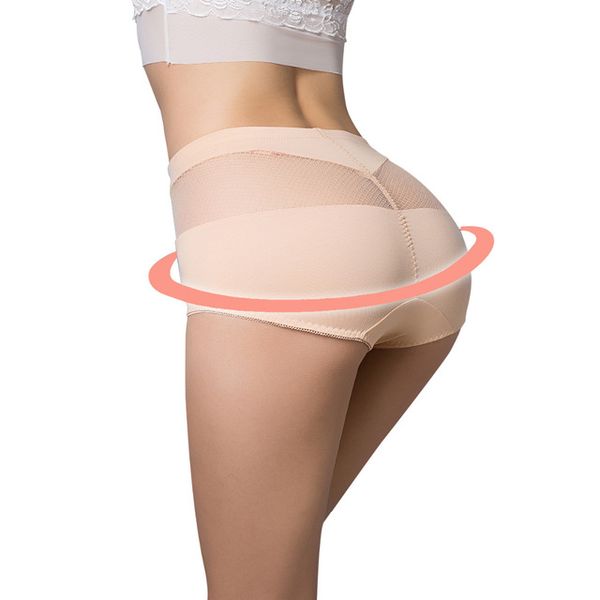 

Women's Panties High Waist Beautiful Hip Lift Pure Cotton Sexy Hollow Out Underpants Solid Color Briefs