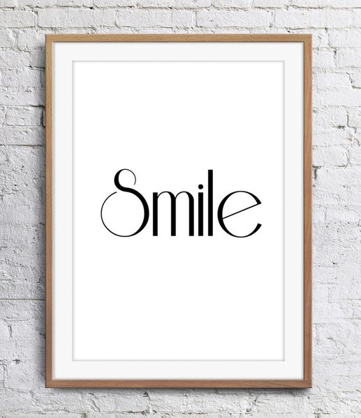 

Motivational Inspirational Quotes Smile Art Poster Wall Decor Pictures Art Print Poster Unframe 16 24 36 47 Inches