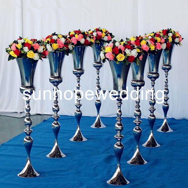 Wholesale Wedding Iron Chorme Walkway Flower Stand Pillar Wedding