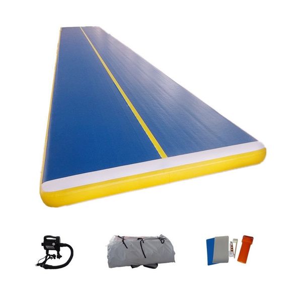 

4*1*0.2m 0.9mm pvc inflatable air tumble track inflatable gym mat for professional gymnastics games a pump