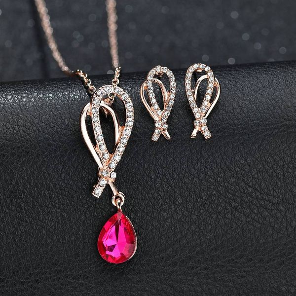 

terreau kathy 2018 new crystal jewelry sets for women wedding necklace earrings party jewellery engagement accessories, Silver