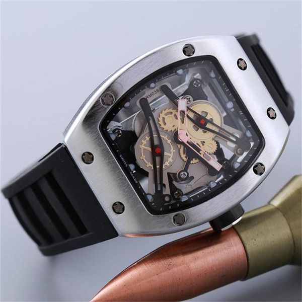 

Luxury Skull sport Watches men Quartz Watches Silica Gel Strap quartz watch Fashion Skeleton men's Quartz Watches Wholesale
