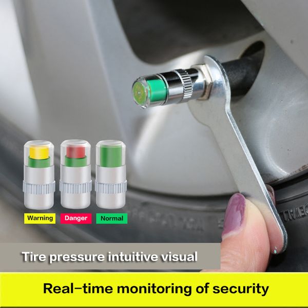 4 pçs carro-estilo carro pneu pressão válvula tampas da haste 2 4bar 36psi sensor olho alerta de ar ferramentas de monitoramento de pressão dos pneus kit2297