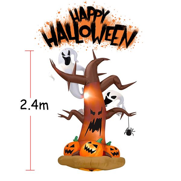 2019 Halloween Decor 2 4m Inflatable Dead Tree With Owl Ghost And