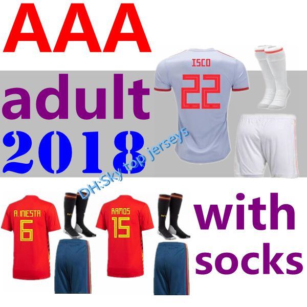 

2018 2019 футбол джерси кубок мира iniesta ramos isco испания национальный футбол рубашка asensio sergio silva взрослых комплекты camiseta д, Black