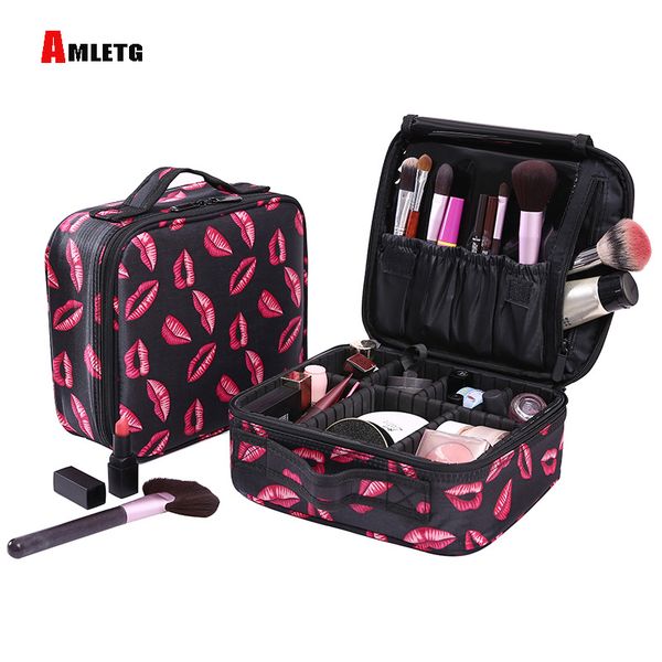 

2018 new professional makeup empty organizer women's pocket cosmetics box large capacity storage bag travel bag