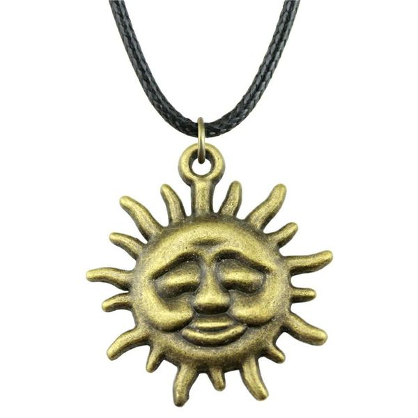 

wysiwyg 5 шт. кожа цепи ожерелья подвески колье воротник ручной работы ожерелье мужчины солнце 36x33mm n6-a11492, Golden;silver