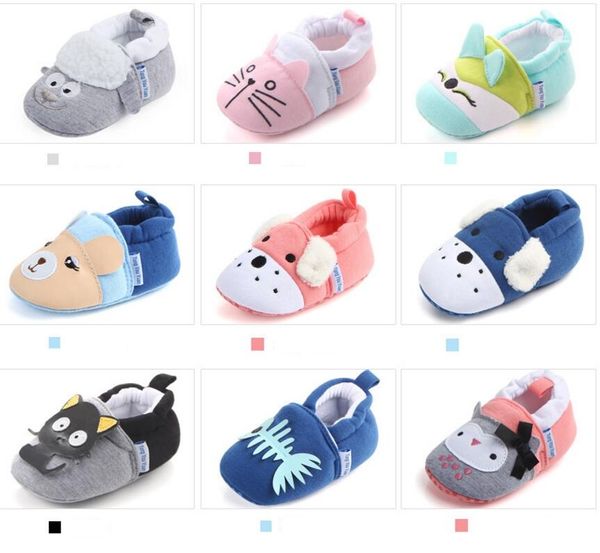Sapatos Cartton infantis Sapatos de animais Bebés Meninas recém-nascidas Meninos Sapatos ao ar livre Bebés Anti-derrapante Sapato de passeio Crianças Calçado quente para crianças Presente
