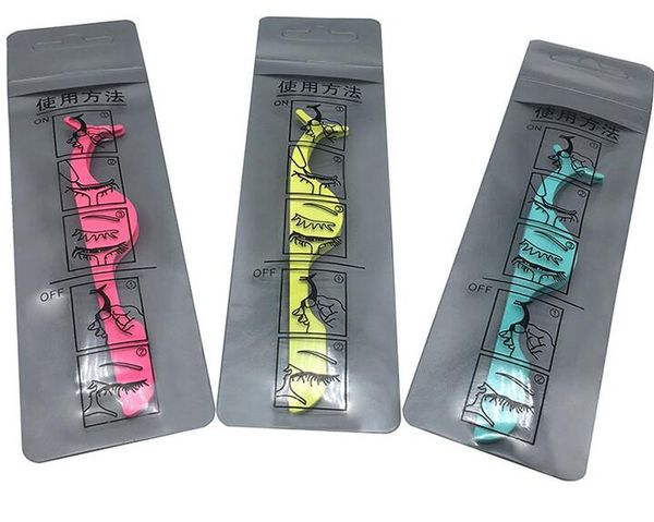 aço cílios postiços Curler inoxidável material de ajuda Lashes falsificados 8 cores disponíveis DHL Cílios Livre pinças EC001